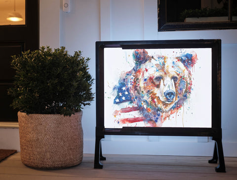 Bear American Flag Yard Sign