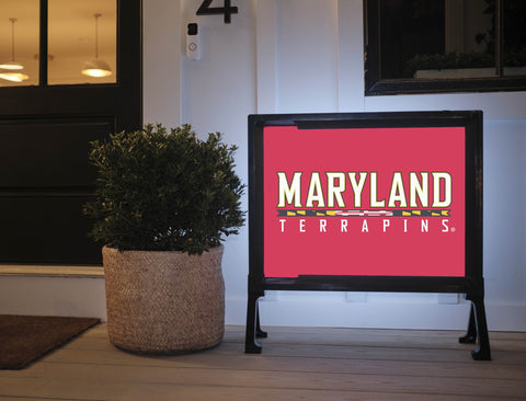 Maryland Terrapins Wordmark Red Yard Sign