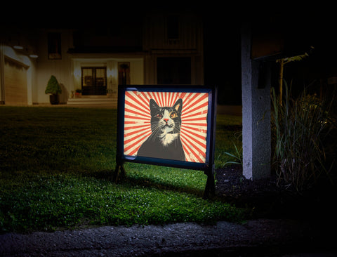 Radiating Cat Collage Yard Sign