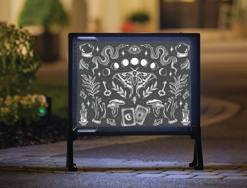 Witchy Halloween Seance Lumilawn Sign