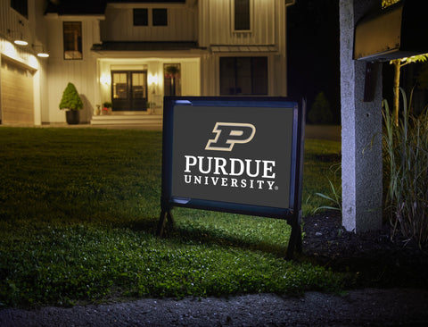 Purdue University Signature Mark Black Yard Sign