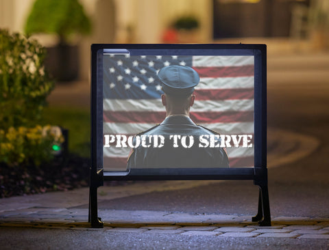 Proud to Serve Patriotic Yard Sign