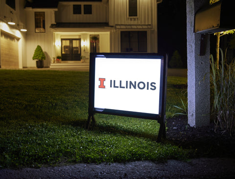 Illinois Institutional Mark White Lumilawn Sign