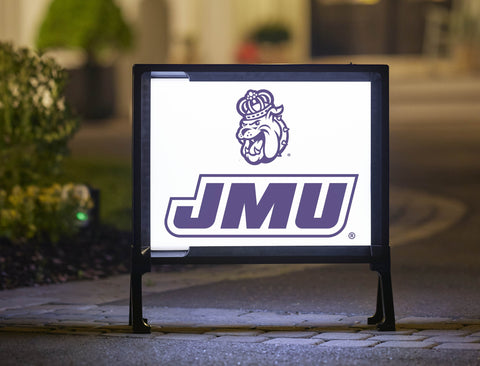 White JMU Duke Dog Lumilawn Sign