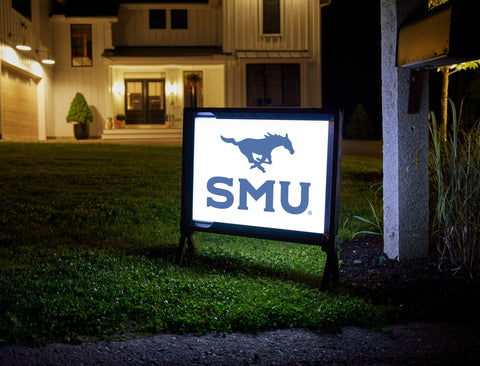 SMU Mustang Blue Yard Sign