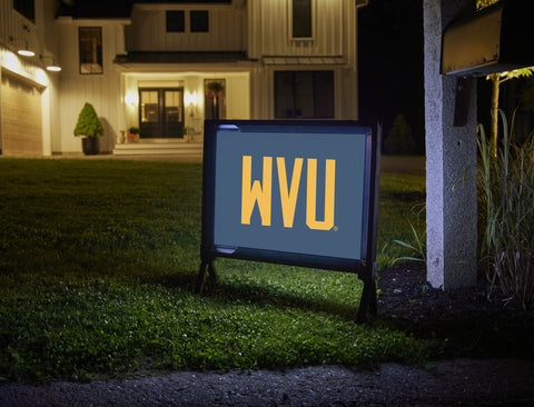 West Virginia WVU Wordmark Blue Yard Sign