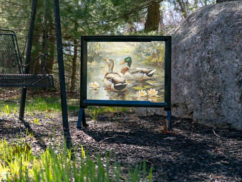 Wild Green Ducks Yard Sign