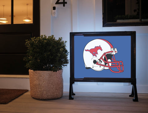 SMU Helmet Blue Yard Sign