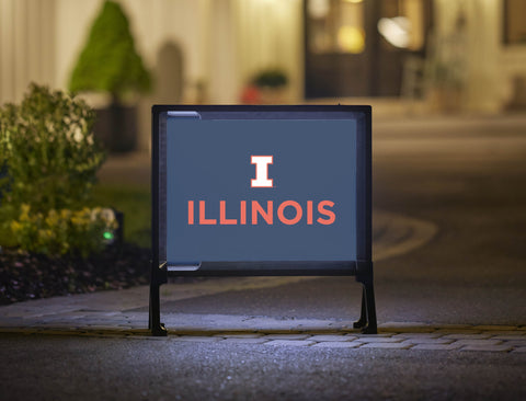 Illinois Institutional Mark Blue Lumilawn Sign