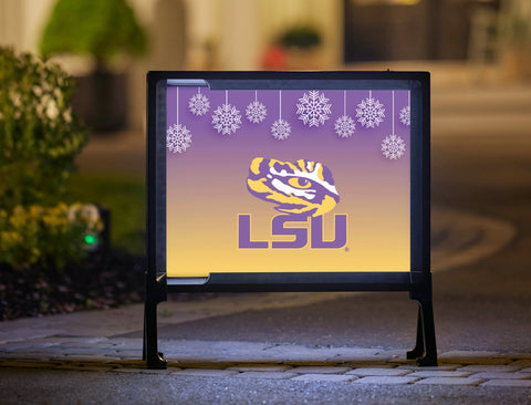 Snow Flakes LSU Holiday Yard Sign