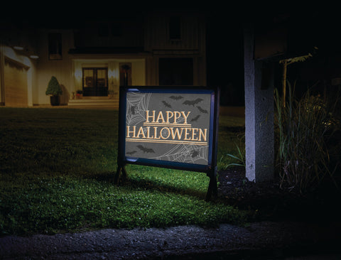 Happy Halloween Cobwebs Yard Sign