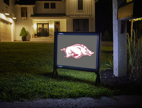 Arkansas Razorbacks White Anthracite Yard Sign