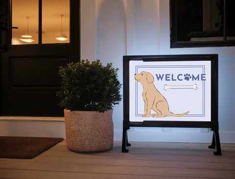 Welcome Dog Lumilawn Sign