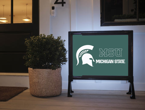 Michigan State MSU Spartan Green Lumilawn Sign