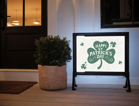 St. Patrick's Day Shamrock Lumilawn Sign