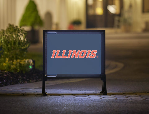 Illinois Wordmark Blue Lumilawn Sign