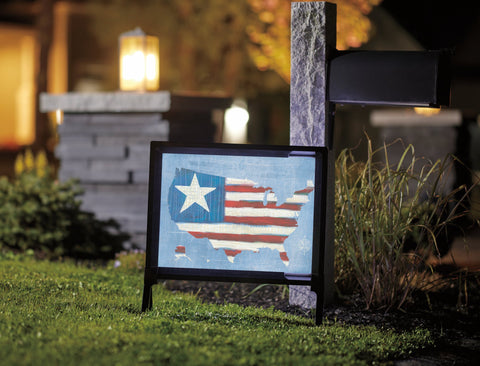 American Flag Lumilawn Sign