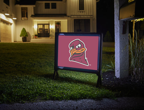 Virginia Tech Hokies Bird Mascot Maroon Lumilawn Sign