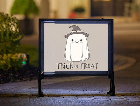 Ghost Witch Trick or Treat Yard Sign