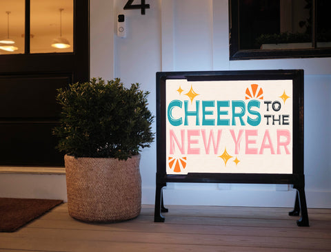 Cheers to the New Year Lumilawn Sign