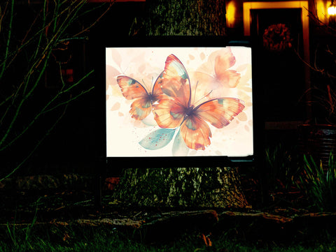 Orange Butterflies Yard Decoration Lumilawn Sign