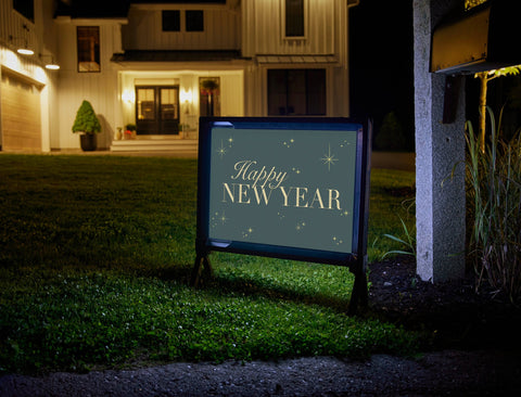 Happy New Year Yard Sign