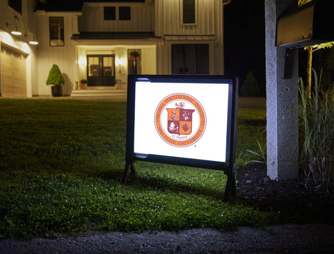 Virginia Tech Seal Mark White Lumilawn Sign