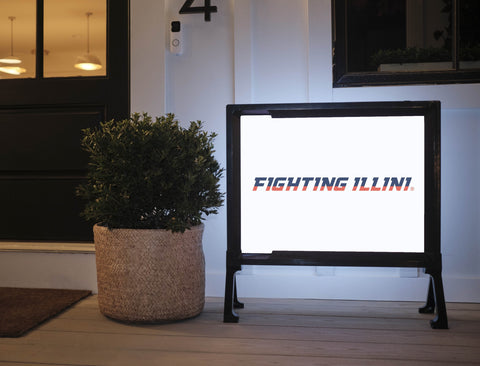 Illinois Fighting Illini White Lumilawn Sign