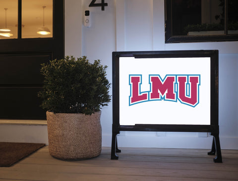 LMU Athletics Mark White Lumilawn Sign