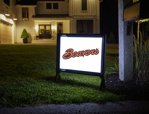 Oregon State Beavers Script White Yard Sign