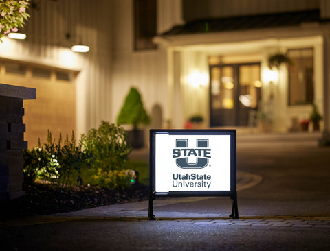 Utah State University White Lumilawn Sign