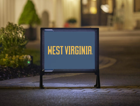 West Virginia Wordmark Blue Lumilawn Sign