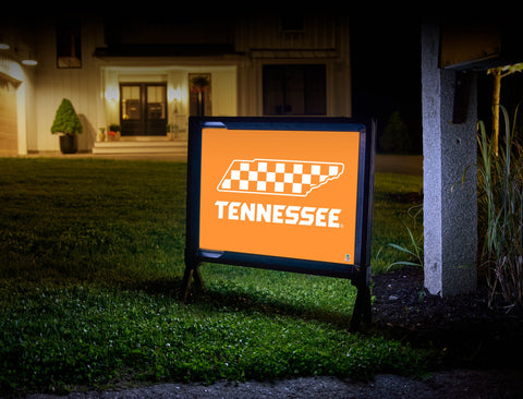 Tennessee Vols Checkerboard Orange Lumilawn Sign