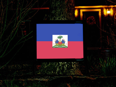 Flag Haiti Yard Sign