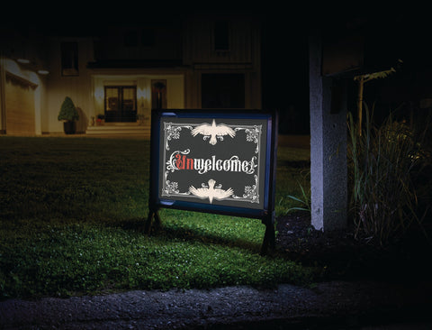 Unwelcome Halloween Spooky Lumilawn Sign