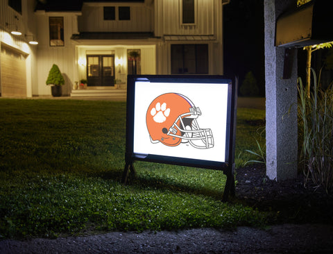 Clemson Helmet White Yard Sign