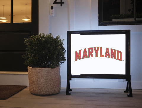 Maryland Wordmark White Lumilawn Sign