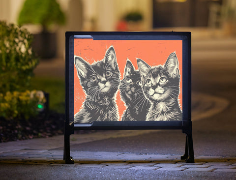 Cats Up To No Good Yard Sign