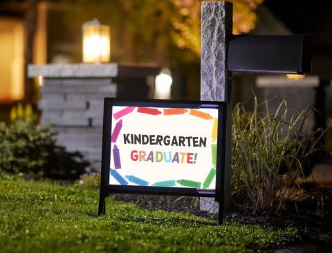 Crayon Kindergarten Graduate Yard Sign