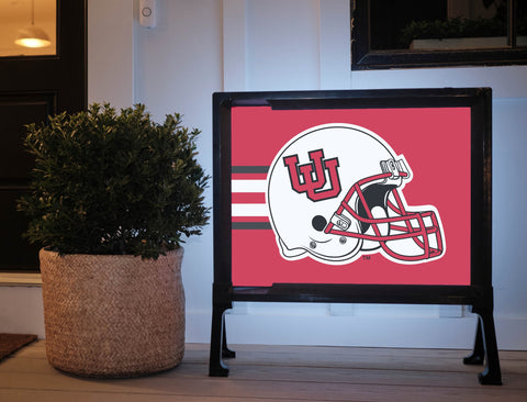 Utah Helmet Red Stripe Yard Sign