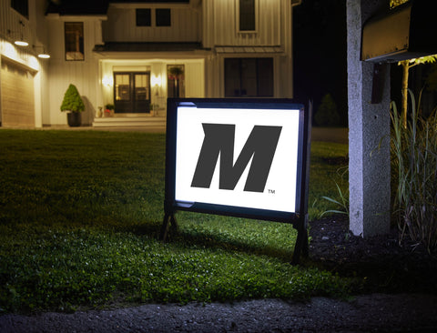 Missouri M Letter Mark White Yard Sign