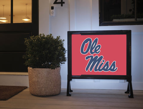 Mississippi Ole Miss Red Lumilawn Sign