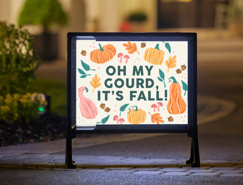 Oh My Gourd, It's Fall! Autumn Lumilawn Sign