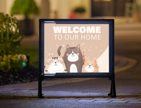 3 Cats Welcome Yard Sign