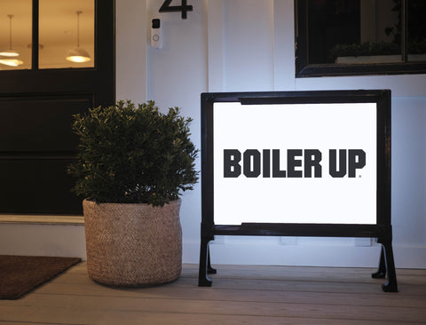 Purdue Boiler Up White Lumilawn Sign