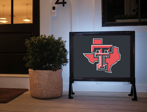 Texas Tech State Mark Black Yard Sign