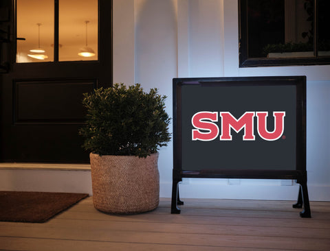 SMU Black Red Lumilawn Sign