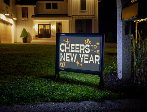 Cheers to the New Year Lumilawn Sign