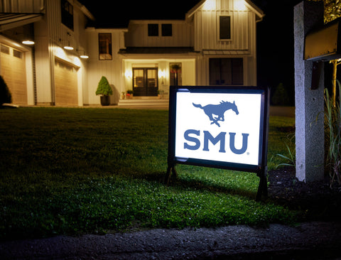 SMU Mustang Blue Lumilawn Sign