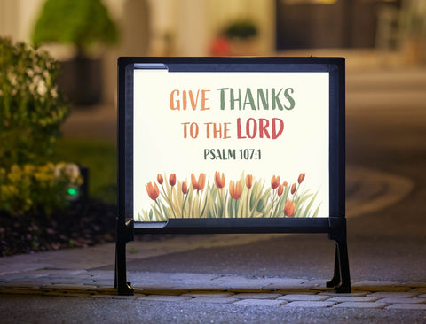 Give Thanks to the Lord Lumilawn Sign